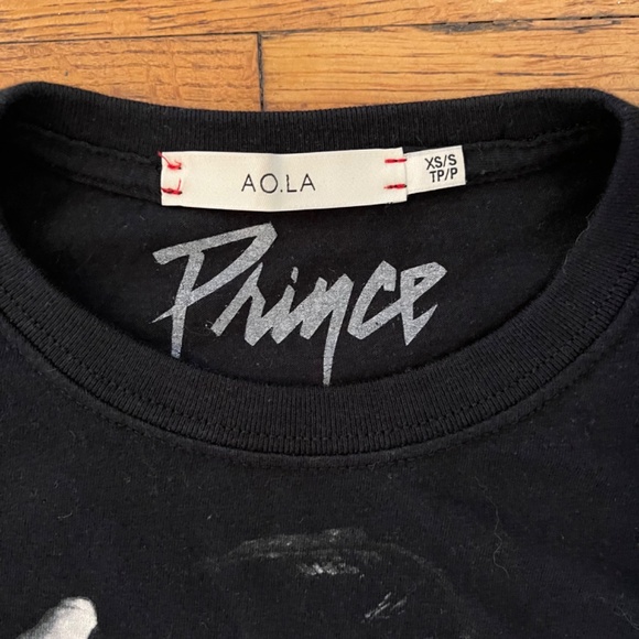 A.O.LA Alice & Olivia X Prince Rare Black T Shirt Sz XS - Picture 3 of 6